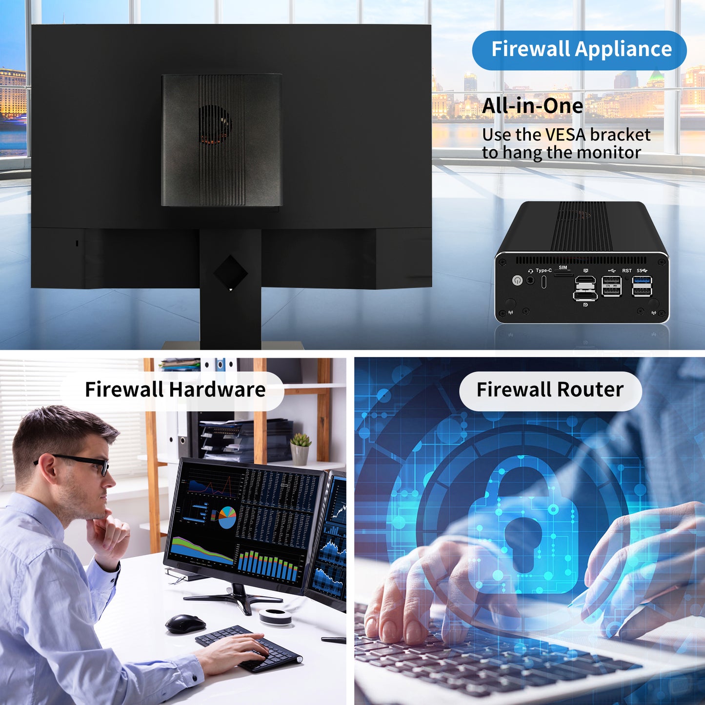 CWWK Mini PC Firewall Micro Appliance, 12th Gen Core i3 N305,8 Port i226V 2.5GbE LAN,12th Gen Alder Lake N200, OPNsense Router Hardware, Type-C, TF, SIM slot, 3 Display, DDR5 8GB RAM 128GB NVMe SSD