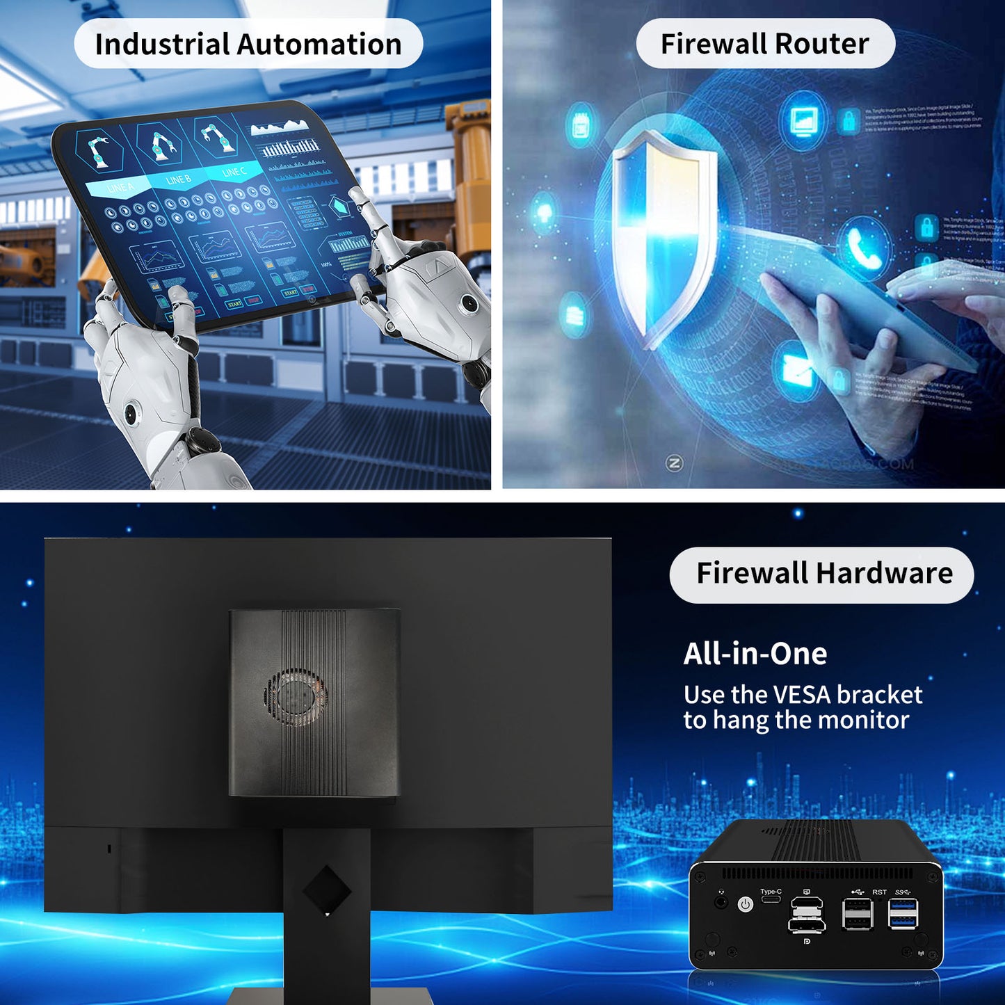 CWWK Firewall 10GbE Mini PC, 4C/8T Core i3 1115G4/Core i5 1135G7 / Core i7 1185G7 Micro Applicance, Dual SFP+ 10 Gigabit, 4 x i226V 2.5GbE LAN, DDR4 16GB RAM 512GB SSD, Support OPNsense, HD, DP, Typc-C, 4K, TF