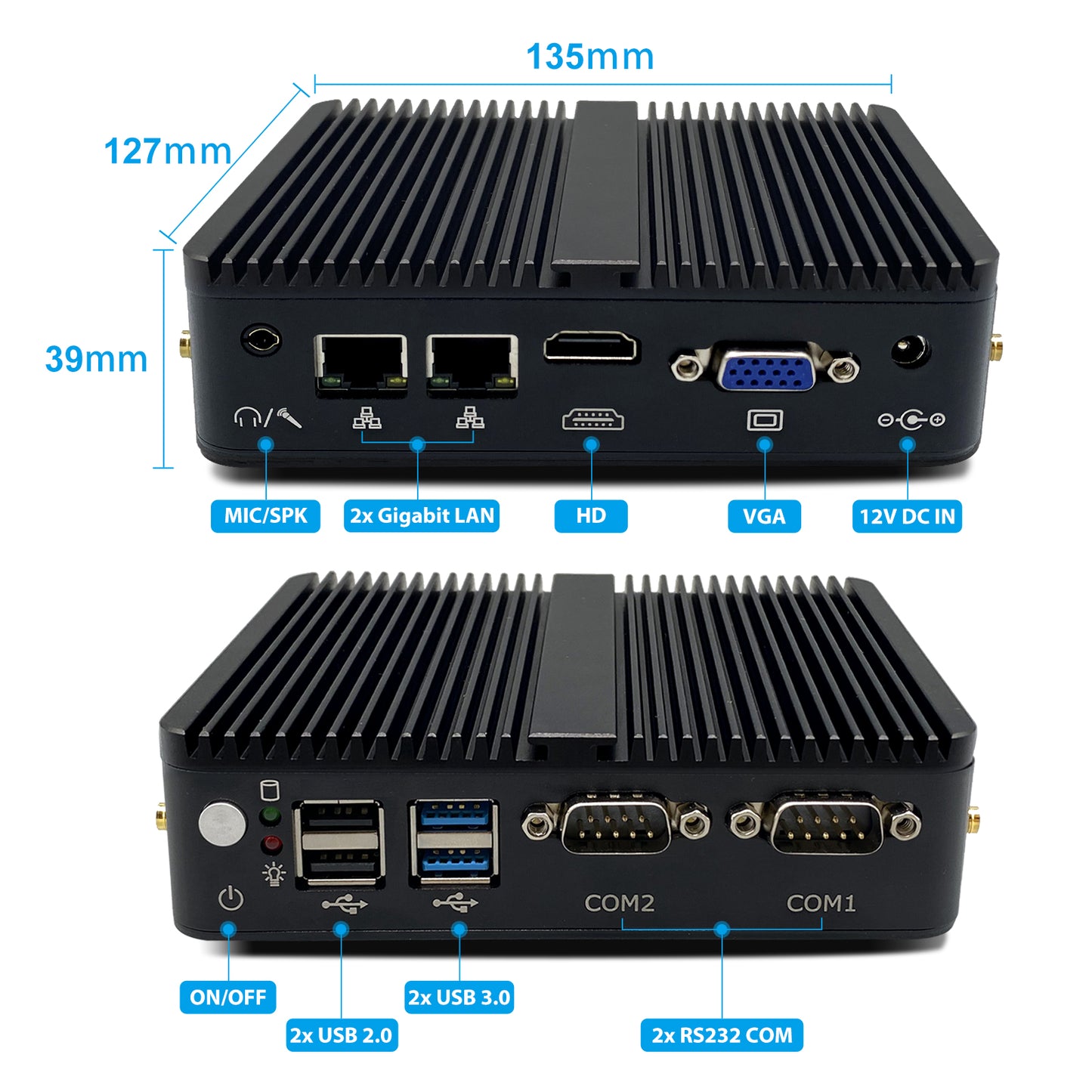 Firewall Mini PC Windows 11 Pro, Fanless Mini Computer Micro PC, Celeron J4125 Quad Core DDR4 8GB RAM 256GB SSD Small Desktop Computers, Dual Nic Mini-PC Industry PC, 4K, BT4.0, WiFi,HD VGA, 4USB