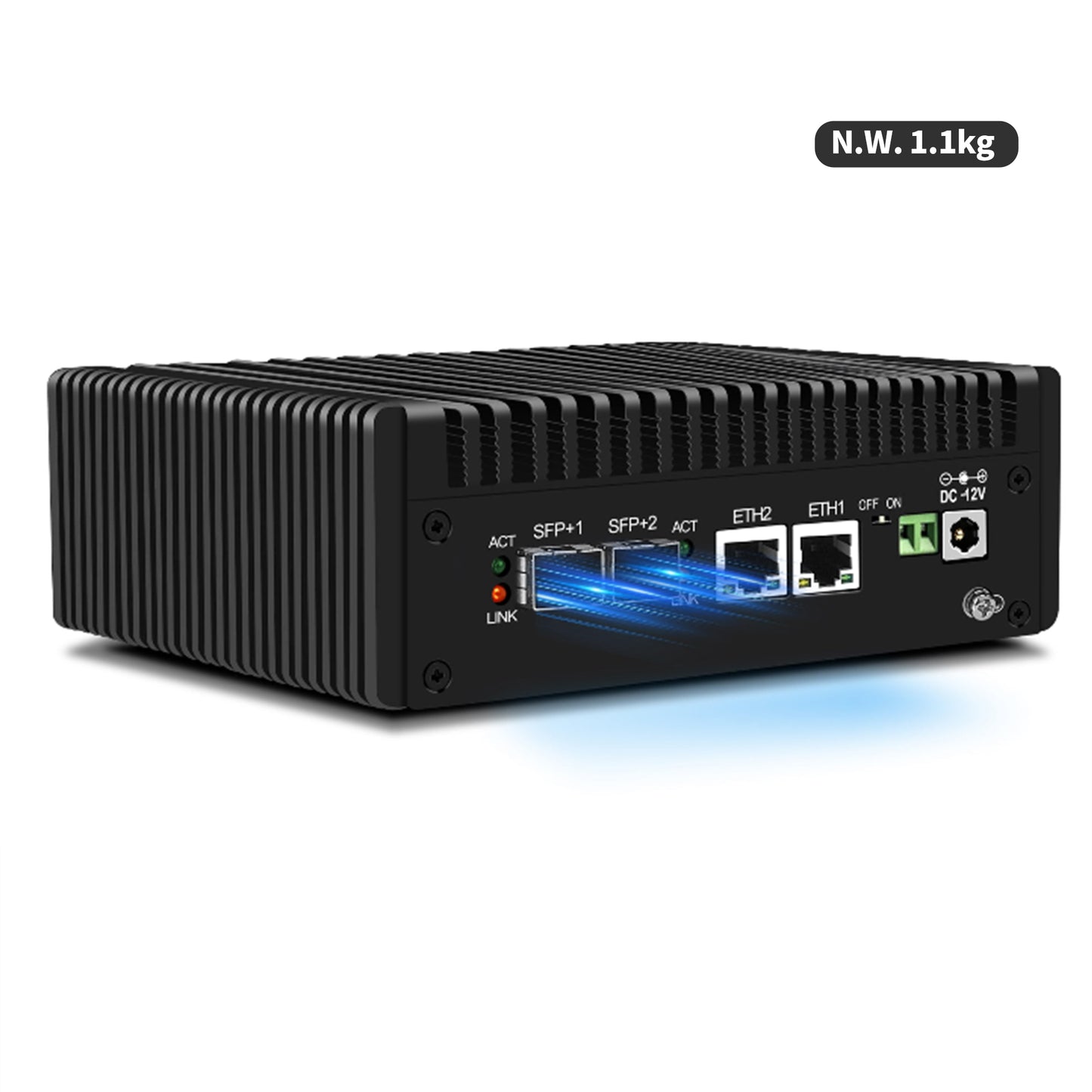 (Second-hand) CWWK S8 N100/N150/N305/N355 Mini PC Firewall Appliance, Dual 10GbE SFP+ Mini Computer with 2 x i226-V 2.5GbE LAN, OPNsense Micro PC DDR5, USB-C, MicroSD, 2-Display, AES-NI