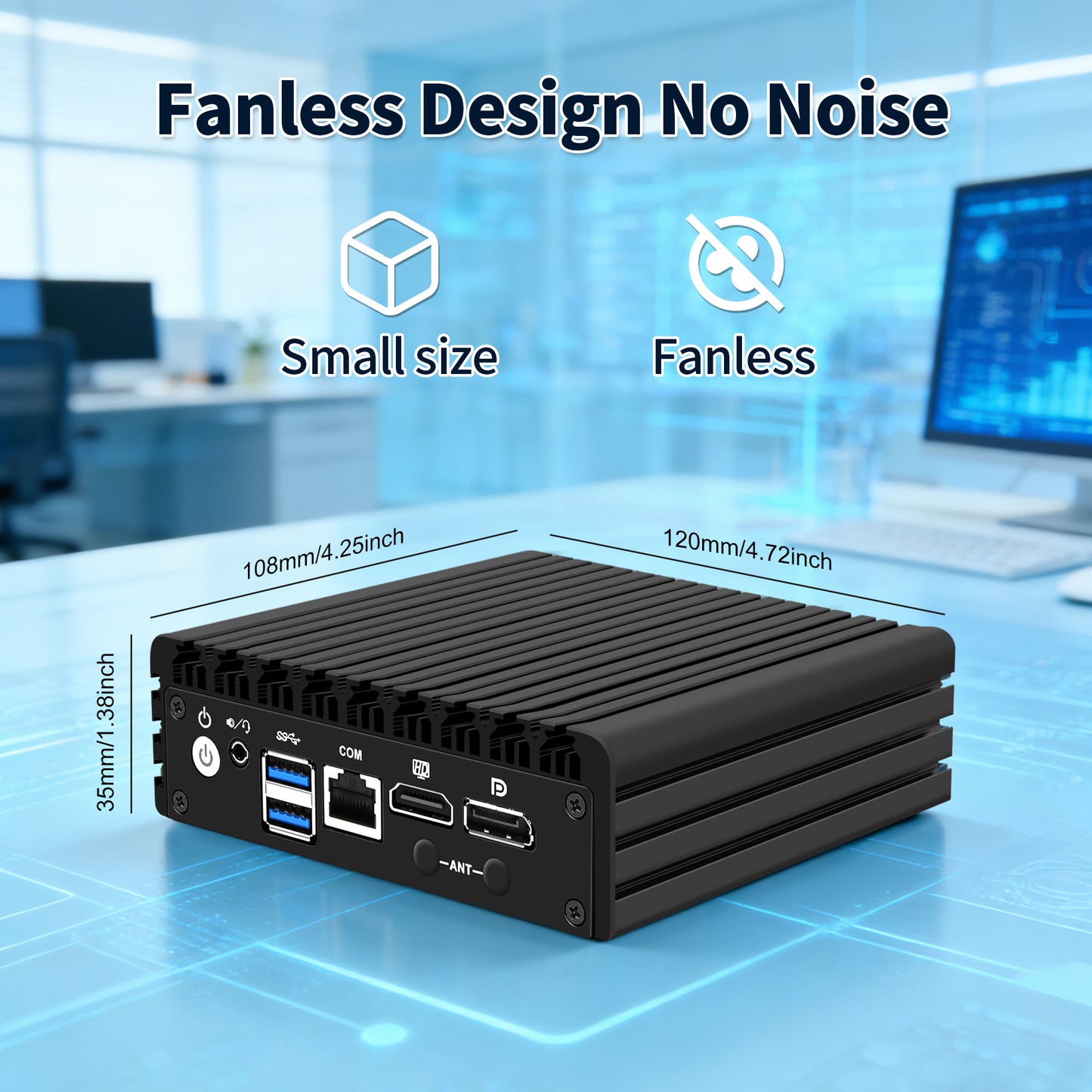 (Second-hand) CWWK J3710 Fanless Microcomputers F37, 4X 2.5GbE LAN, OPNsense Mini Firewall Appliance Dual 4K HD/DP, Desktop Compact PC RJ45 COM Slot, 2 x USB3.0, Barebone for Home Office