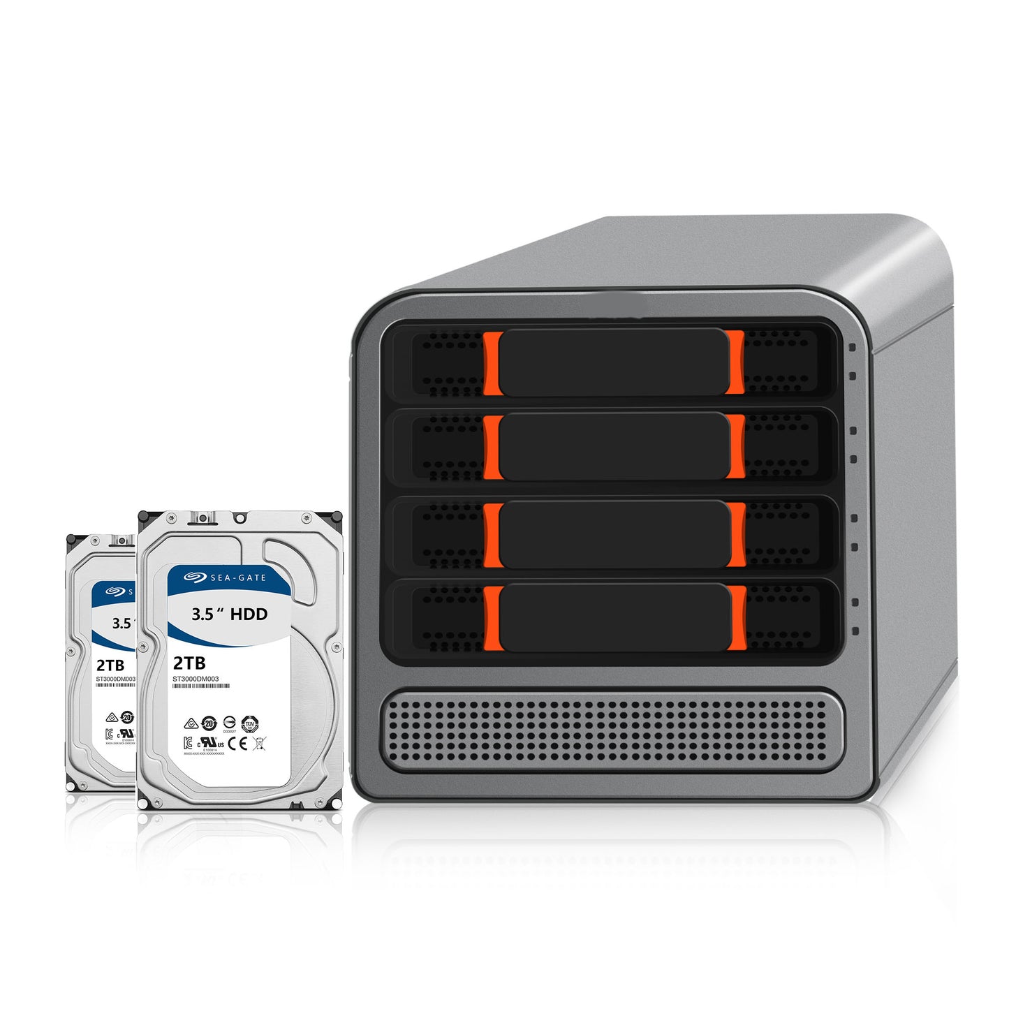 CWWK Mini PC NAS 12th Gen N100, Quad Core 4 Bay Network Storage Server, 3-in-1 Micro Computer, Dual i226V 2.5GbE LAN, Soft Router, SPK/MIC, 32GB DDR5 RAM 1TB SSD, 2 x 2TB HDD