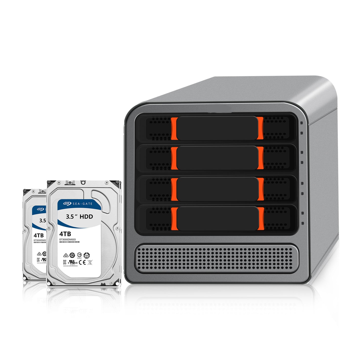 CWWK Mini PC NAS 12th Gen N100, Quad Core 4 Bay Network Storage Server, 3-in-1 Micro Computer, Dual i226V 2.5GbE LAN, Soft Router, SPK/MIC, 32GB DDR5 RAM 1TB SSD, 2 x 2TB HDD