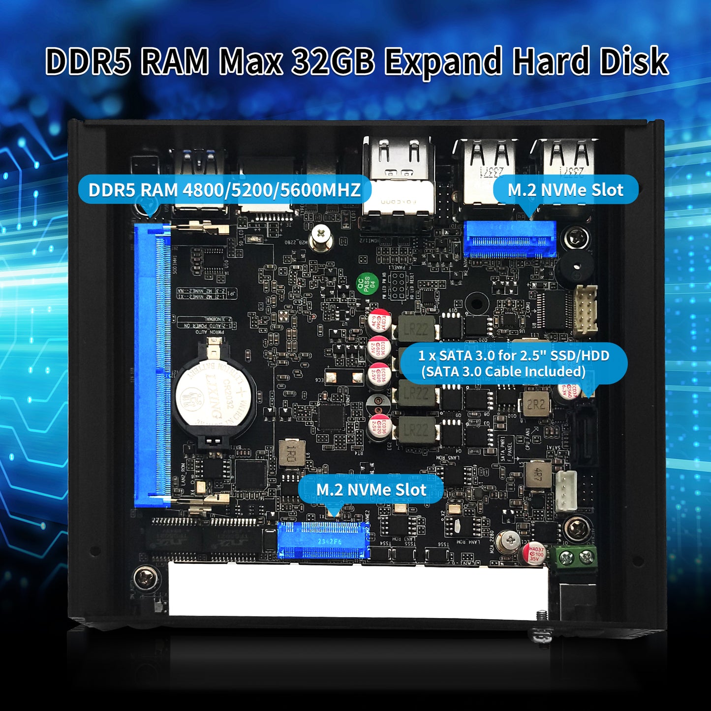CWWK Mini Computer Fanless Firewall Micro Router Appliance, 12th Gen Core i3 N305 8C/8T DDR5 16GB RAM 128GB SSD, 2.5GbE I226-V Computer, TF, AES-NI, Support Pfsense, OPNsense