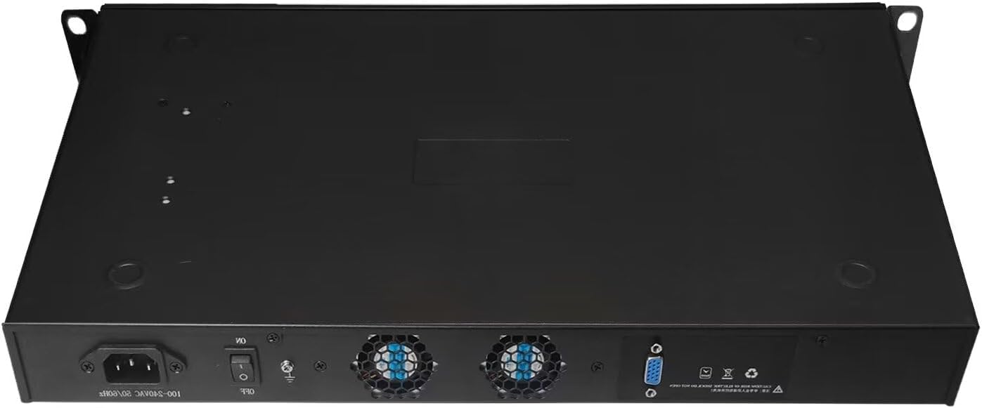CWWK AIOPCWA Firewall Hardware, 19 Inch 1U Rackmount, Network Security Appliance, Router PC, Celeron J4125, 6 x I225V 2.5GbE LAN, Console, OPNsense, AES-NI, VGA, DDR4 8GB RAM 64GB SSD