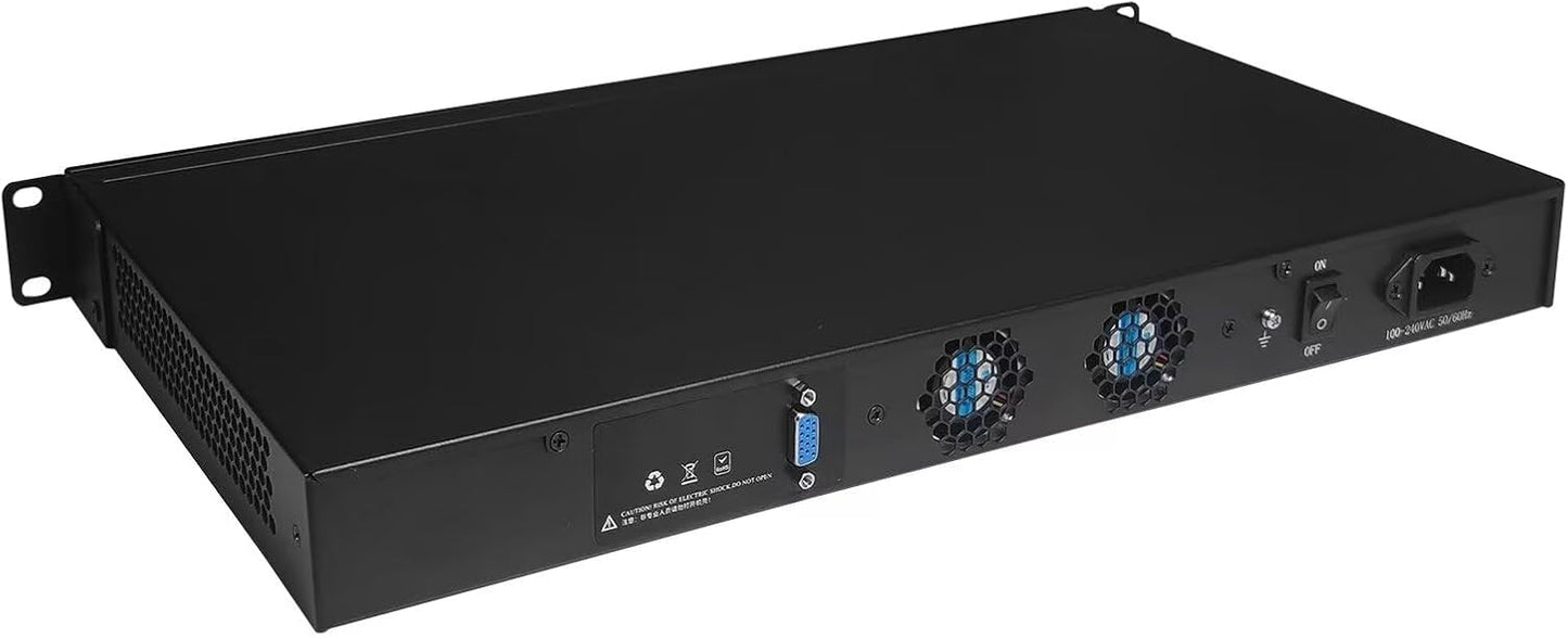 CWWK AIOPCWA Firewall Hardware, 19 Inch 1U Rackmount, Network Security Appliance, Router PC, Celeron J4125, 6 x I225V 2.5GbE LAN, Console, OPNsense, AES-NI, VGA, DDR4 8GB RAM 64GB SSD