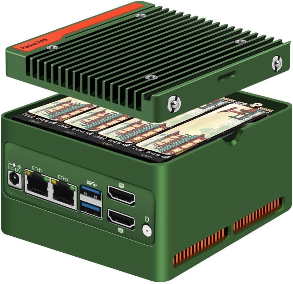 CWWK 4 Bay NAS Mini PC i3 N305/ N200, 4 x NVMe Micro NAS Server for Home Desktop Computer, Dual i226-V 2.5GbE LAN Small NAS PC with USB3.2, Support WiFi7/BT5.4, DDR5 RAM/SSD