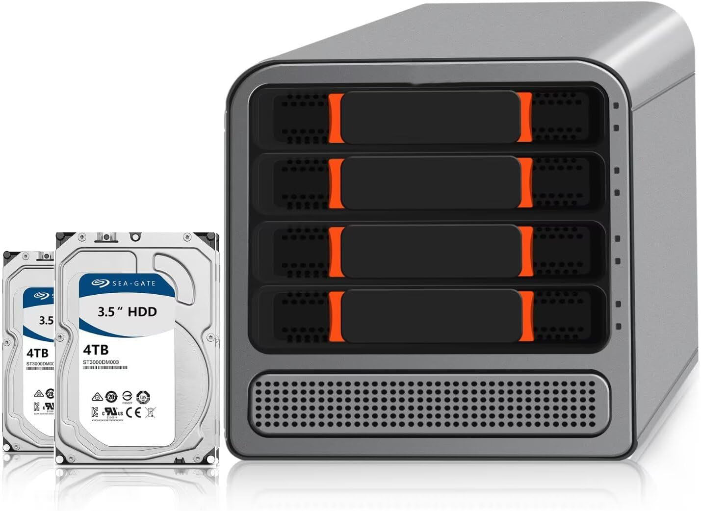 Mini PC NAS Core i3 N305, 4 Bay Network Storage Server, 3-in-1 Micro Computer, Dual i226V 2.5GbE LAN, Soft Router, SPK/MIC, 8GB DDR5 RAM 256GB SSD, 2 x 4TB HDD