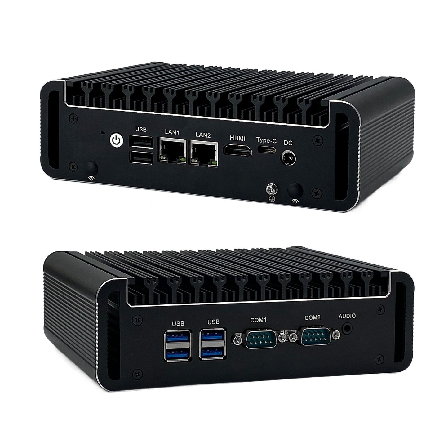 CWWK Fanless Mini PC Celeron N5105, Win 11 Pro Industrial Computer with Dual COM RS232, 2X i225V 2.5GbE LAN Micro Desktop Computer with 8GB RAM 64GB SSD, HD, Type-C, WiFi5/BT4.2