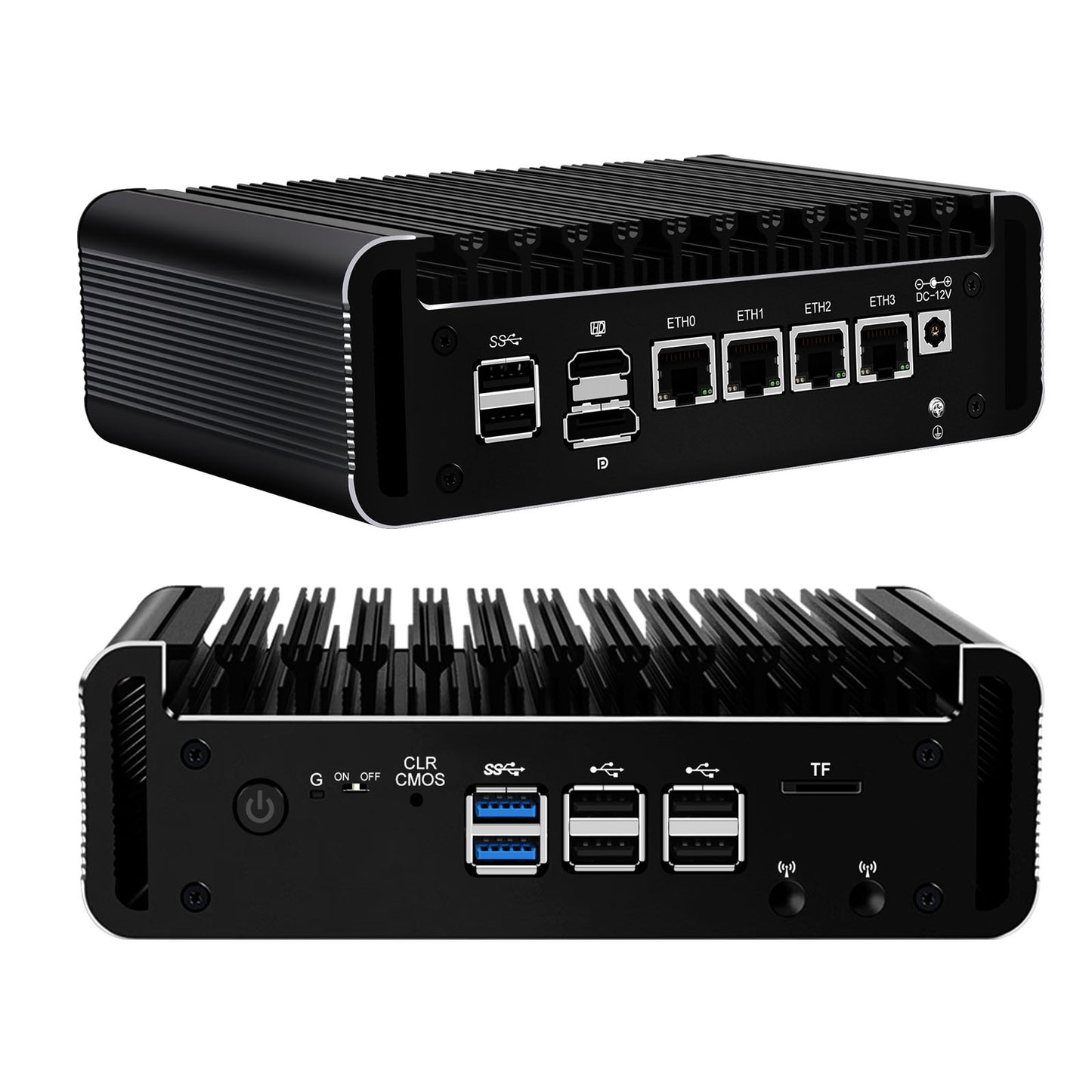 CWWK Firewall Micro Appliance 4 LAN, Fanless Mini PC Octa Core i3 N305, OPNsense Hardware, 4 Port i226-V 2.5G LAN, AES-NI, TF Slot, Linux, Windows 11 Pro, 8GB DDR5 RAM 128GB NVME SSD