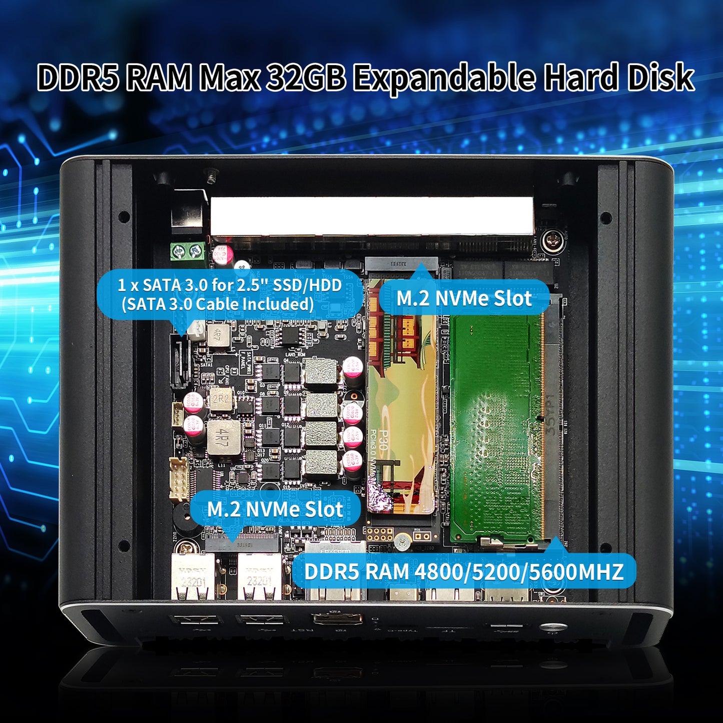 CWWK Firewall Micro Appliance 6 LAN, Fanless Mini PC Octa Core i3 N305, OPNsense Hardware, 6 Port i226-V 2.5G LAN, AES-NI, TF Slot, Type-C, Windows 11 Pro, 32GB DDR5 RAM 2TB NVME SSD