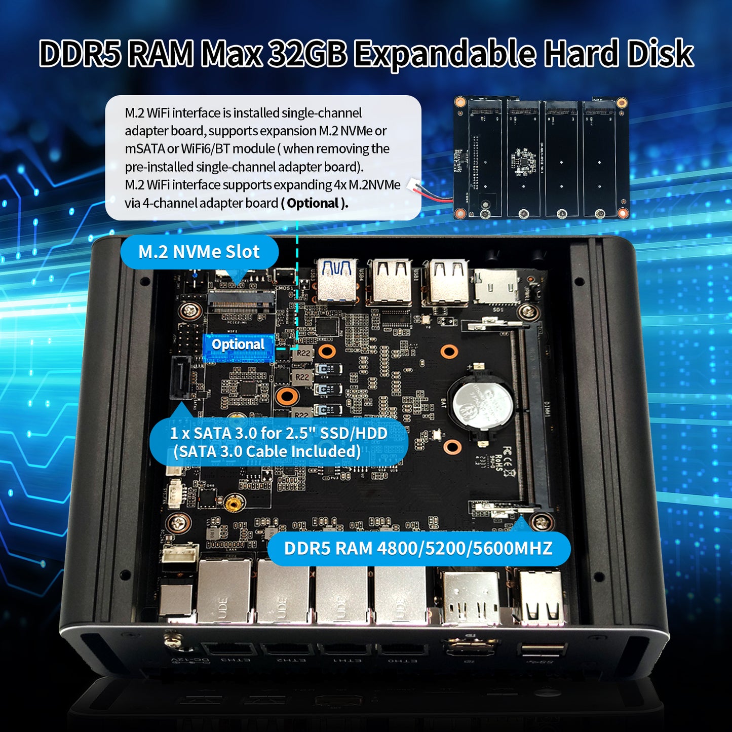 CWWK Firewall Micro Appliance 4 LAN, Fanless Mini PC Octa Core i3 N305, OPNsense Hardware, 4 Port i226-V 2.5G LAN, AES-NI, TF Slot, Linux, Windows 11 Pro, 8GB DDR5 RAM 128GB NVME SSD