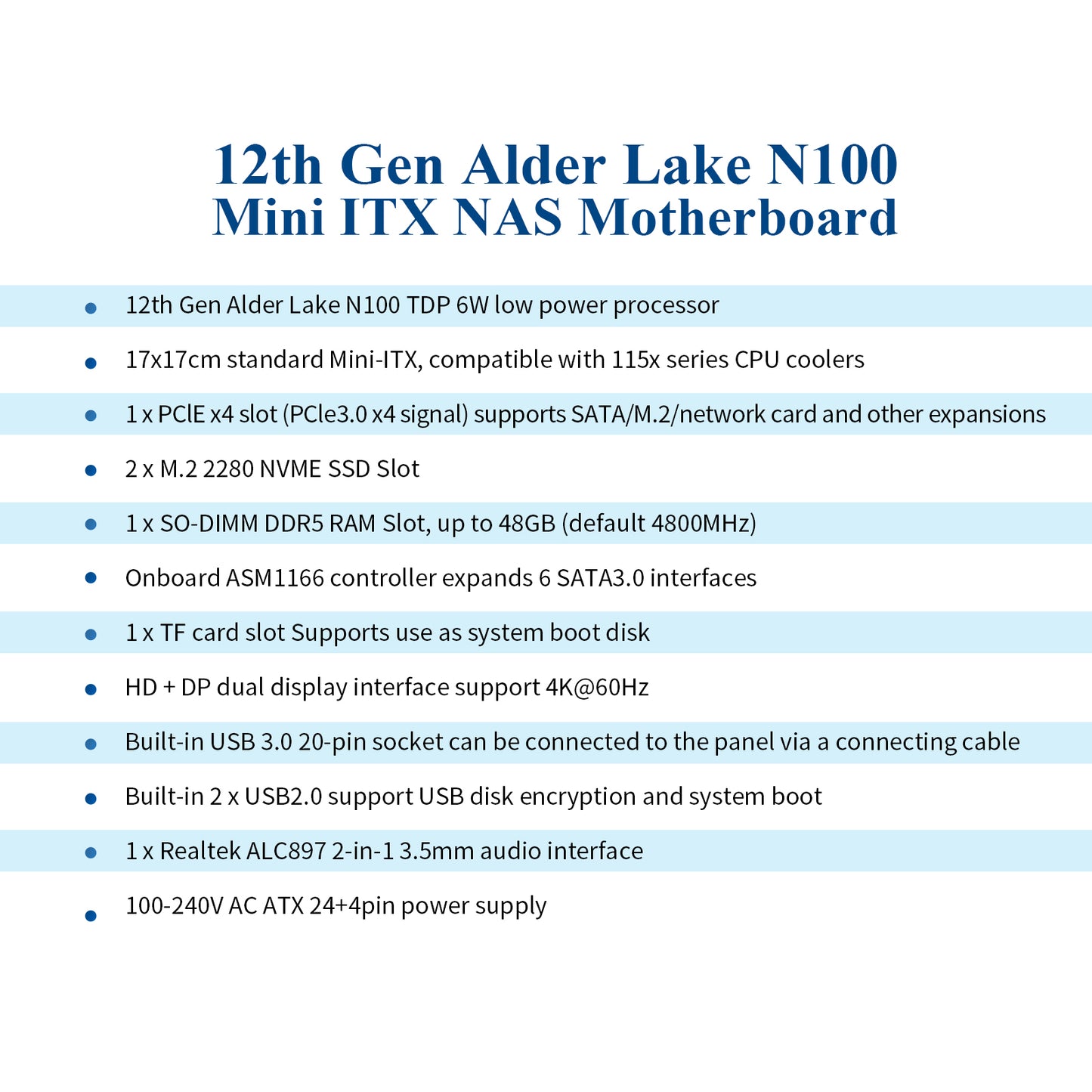 CWWK NAS Motherboard i3 N305 /N100 with 6 Bay SATA3.0, Mini ITX Mainboard with 2 Port i225 2.5GbE LAN, Soft Router Board DDR5 with Dual M.2 NVMe, PCle3.0 x4, 8GB RAM 128GB SSD