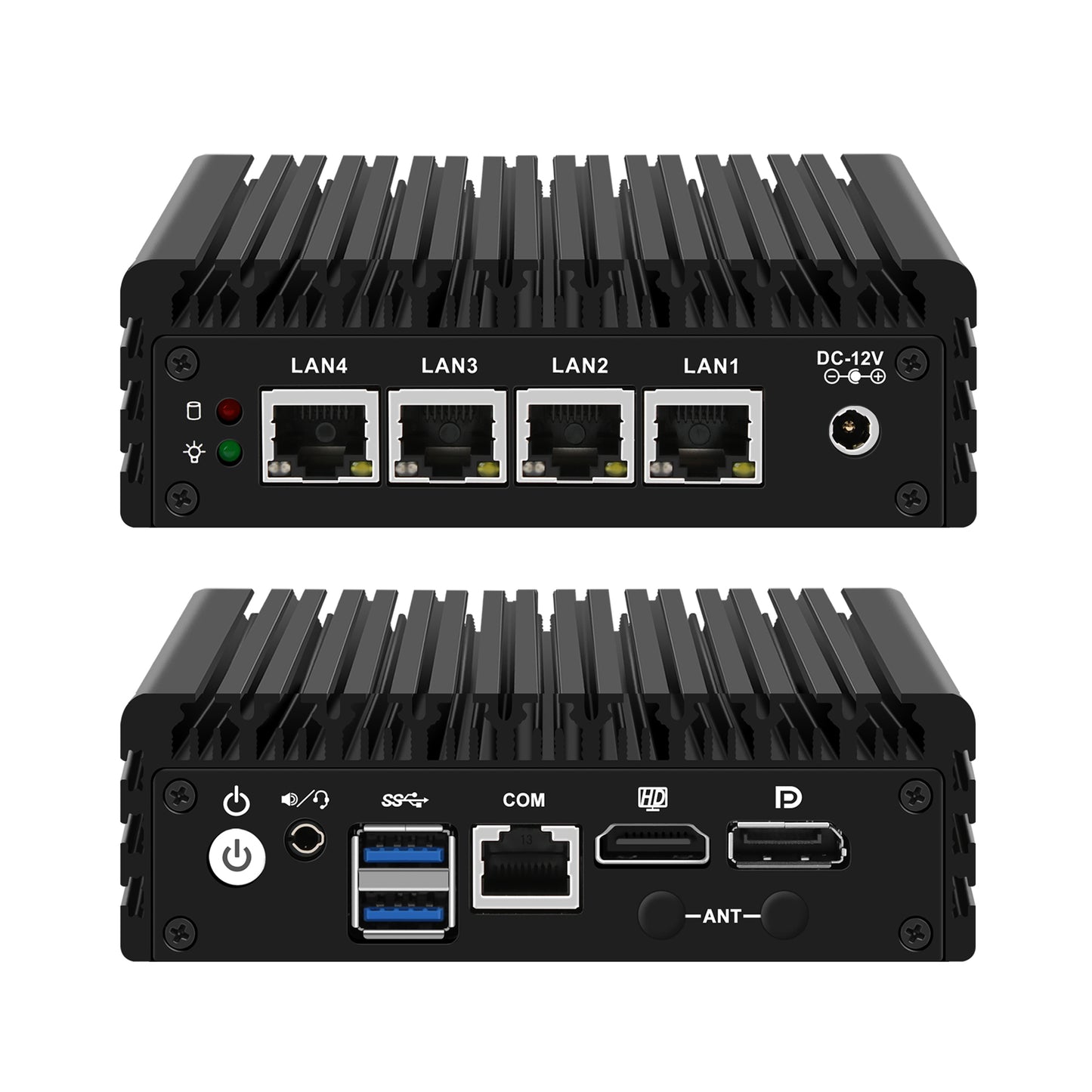 (Second-hand) CWWK J3710 Fanless Microcomputers F37, 4X 2.5GbE LAN, OPNsense Mini Firewall Appliance Dual 4K HD/DP, Desktop Compact PC RJ45 COM Slot, 2 x USB3.0, Barebone for Home Office