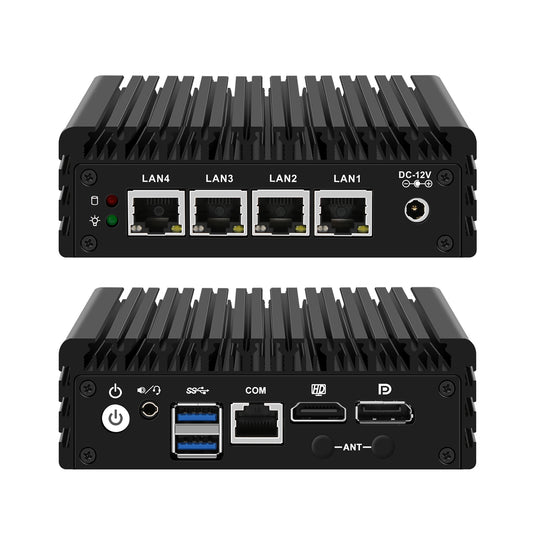 (Second-hand) CWWK J3710 Fanless Microcomputers F37, 4X 2.5GbE LAN, OPNsense Mini Firewall Appliance Dual 4K HD/DP, Desktop Compact PC RJ45 COM Slot, 2 x USB3.0, Barebone for Home Office