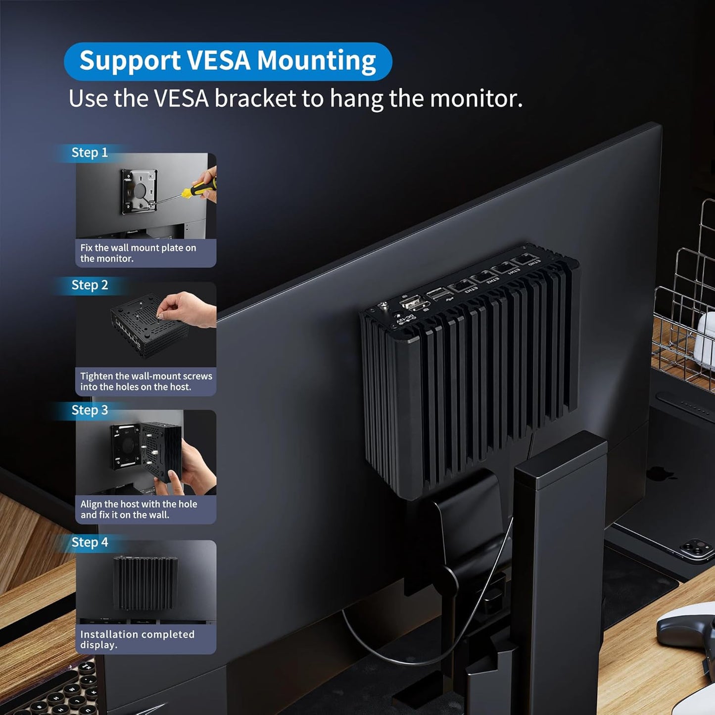 (Second-hand) N305 Mini PC Firewall Appliance, OPNsense Mini Computer with 4 x i226-V 2.5GbE LAN, F1 Fanless Micro PC Barebone DDR5 SSD, 2*HD+DP+Type-C 4K Display, TF, AES-NI