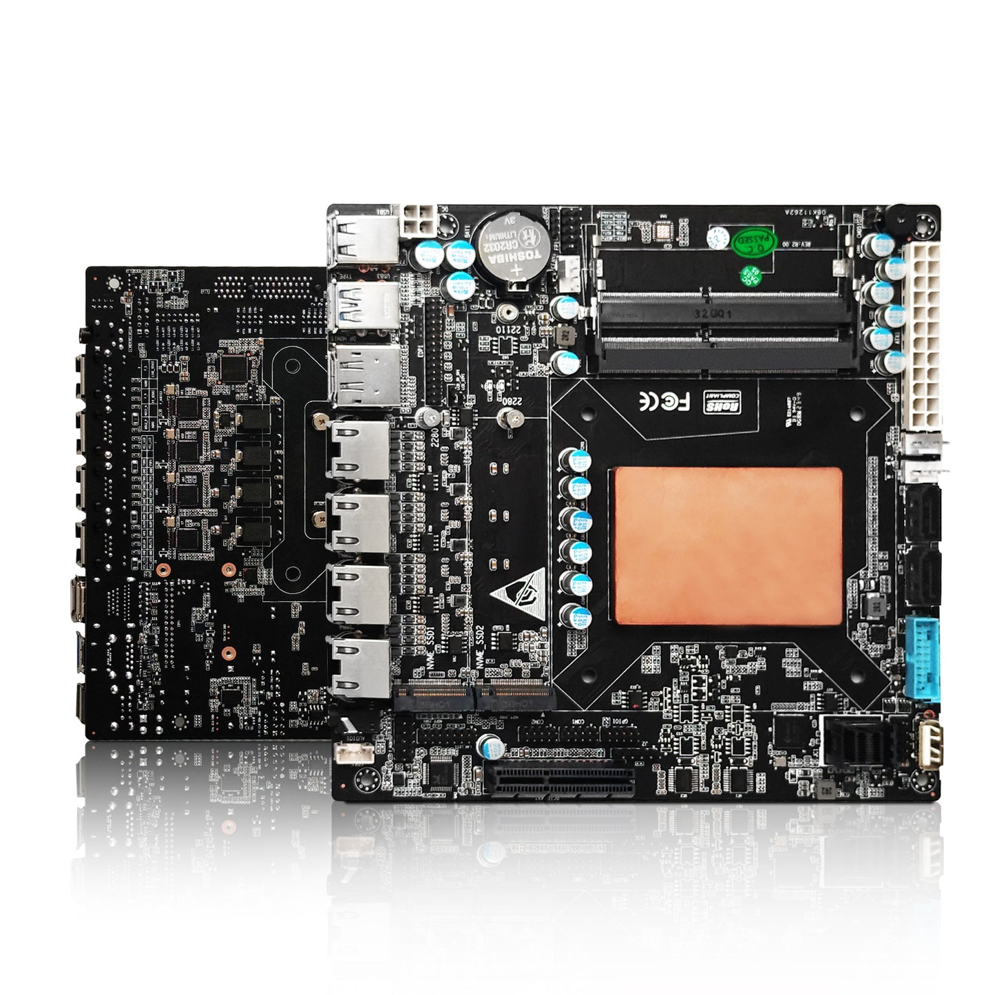 CWWK NAS Motherboard Industrial, 6 Bay, Core i3-1115G4, Mini Itx, 4 × I226V 2.5GbE LAN, DDR4 32GB RAM 1TB NVMe SSD(PCIe3.0×2), 1 × SFF-8643, PCIE×4, DP + HD + Type-C(4K@60Hz)