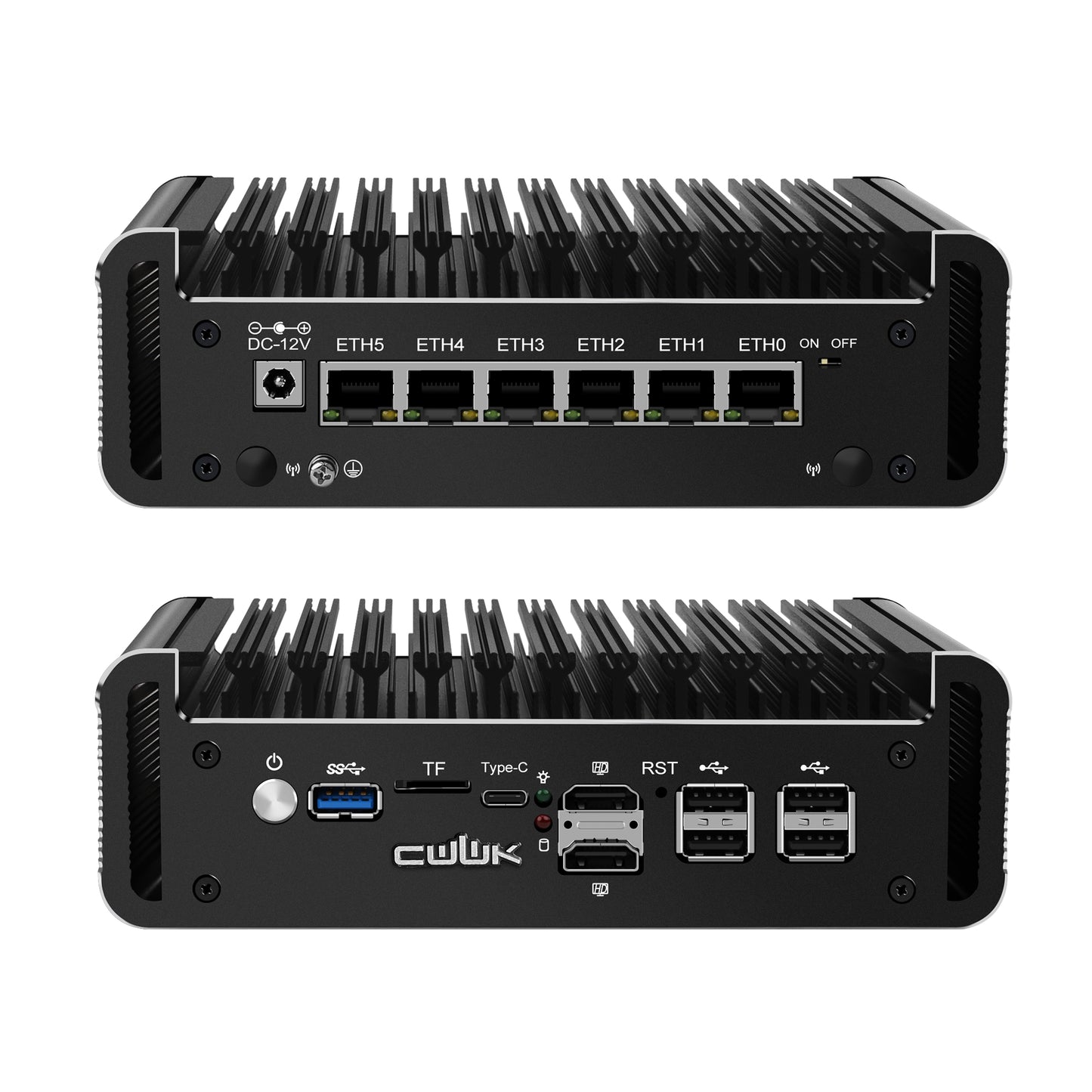 CWWK F11 Fanless Mini PC Firewall Hardware for Opnsense Pfsense,Softer Router Intel N150 N100 N305 N355, 6 x 2.5 Gbe i226V Lan, DDR5 8 GB RAM 128 GB NVMe SSD