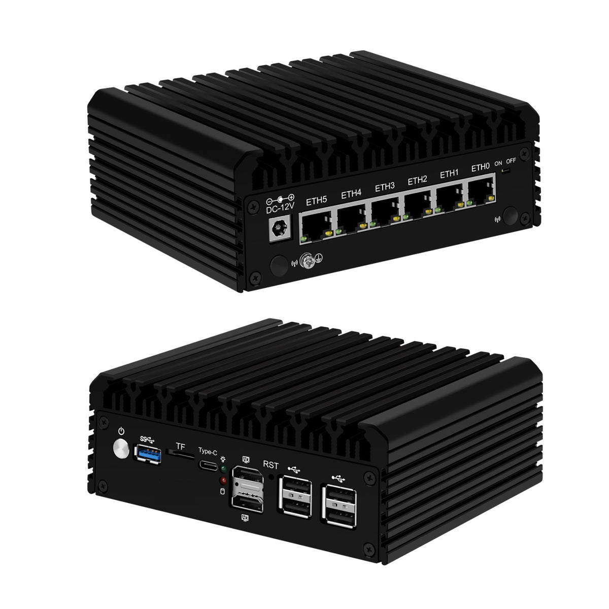 Cisco Mini Router Fanless CWWK Mini Computer Fanless Firewall Micro Router Appliance, 12th Gen C