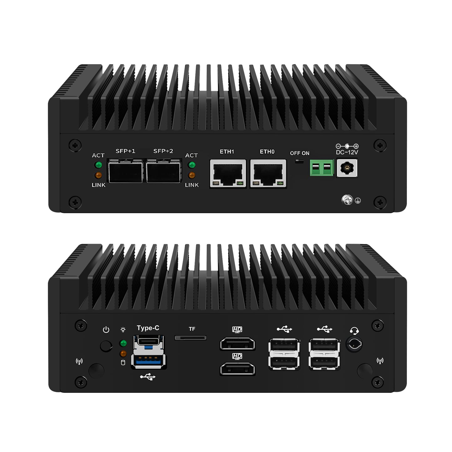(Second-hand) CWWK S8 N100/N150/N305/N355 Mini PC Firewall Appliance, Dual 10GbE SFP+ Mini Computer with 2 x i226-V 2.5GbE LAN, OPNsense Micro PC DDR5, USB-C, MicroSD, 2-Display, AES-NI